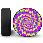 Abstract Spiral Moving Optical Illusion Leather Spare Tire Cover