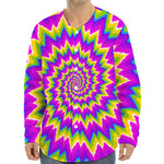 Abstract Spiral Moving Optical Illusion Long Sleeve Baseball Jersey