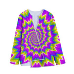 Abstract Spiral Moving Optical Illusion Long Sleeve Short Coat