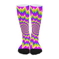 Abstract Spiral Moving Optical Illusion Long Socks