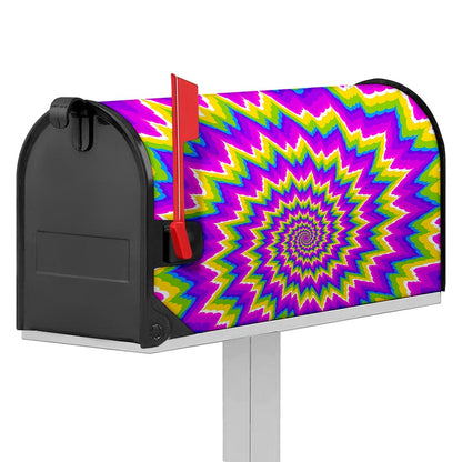 Abstract Spiral Moving Optical Illusion Mailbox Cover