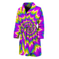 Abstract Spiral Moving Optical Illusion Men's Bathrobe