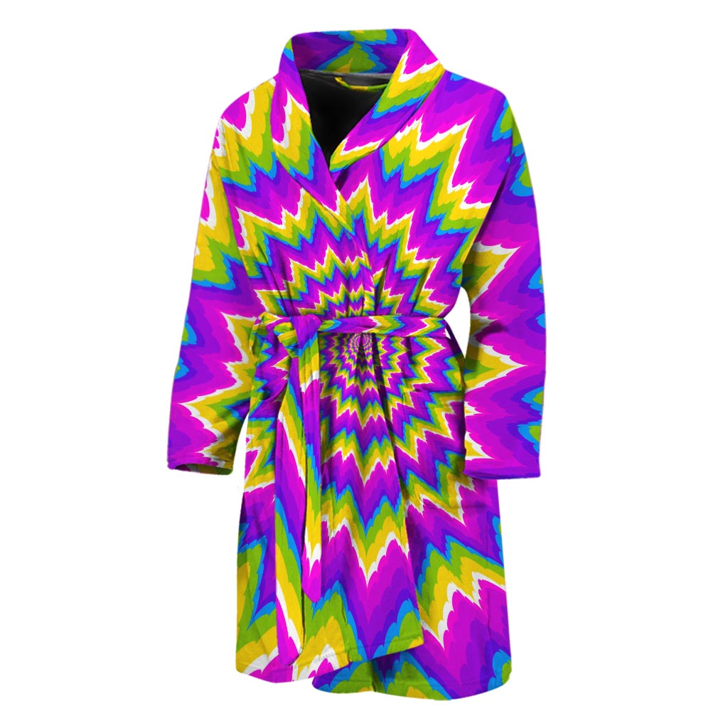 Abstract Spiral Moving Optical Illusion Men's Bathrobe