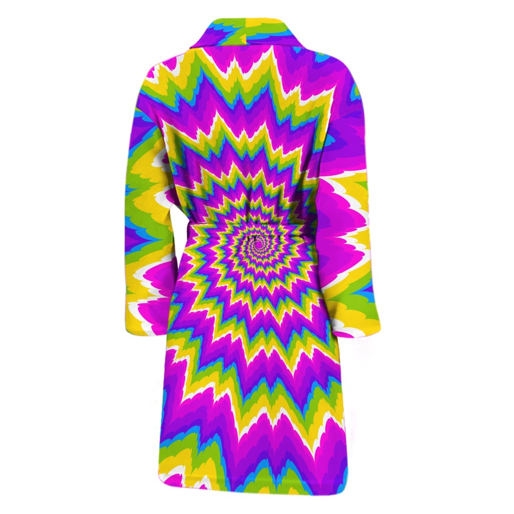 Abstract Spiral Moving Optical Illusion Men's Bathrobe