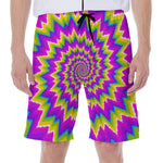 Abstract Spiral Moving Optical Illusion Men's Beach Shorts
