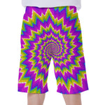 Abstract Spiral Moving Optical Illusion Men's Beach Shorts