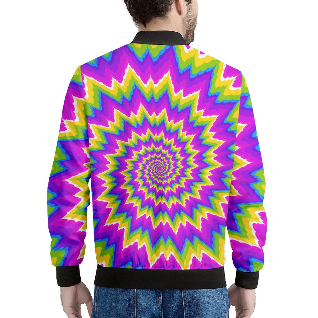 Abstract Spiral Moving Optical Illusion Men's Bomber Jacket