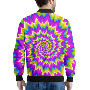 Abstract Spiral Moving Optical Illusion Men's Bomber Jacket