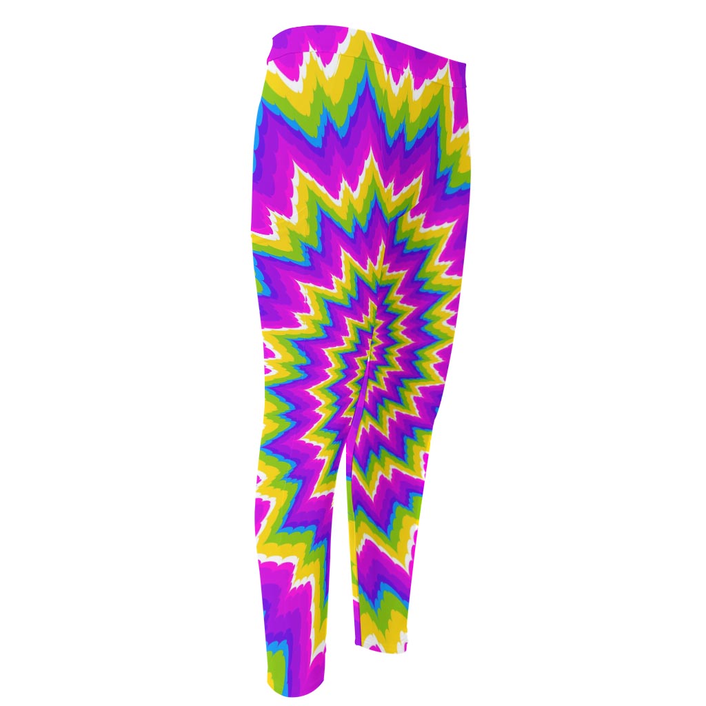 Abstract Spiral Moving Optical Illusion Men's Compression Pants