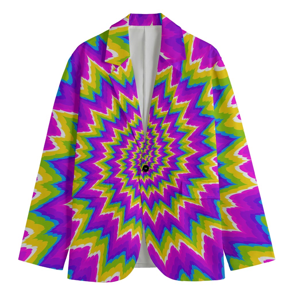 Abstract Spiral Moving Optical Illusion Men's Cotton Blazer
