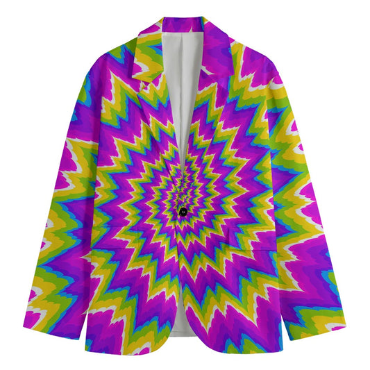 Abstract Spiral Moving Optical Illusion Men's Cotton Blazer