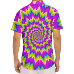 Abstract Spiral Moving Optical Illusion Men's Deep V-Neck Shirt