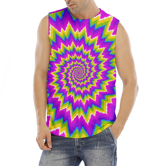 Abstract Spiral Moving Optical Illusion Men's Fitness Tank Top