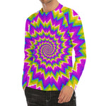 Abstract Spiral Moving Optical Illusion Men's Long Sleeve Rash Guard