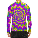 Abstract Spiral Moving Optical Illusion Men's Long Sleeve Rash Guard