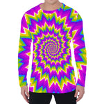 Abstract Spiral Moving Optical Illusion Men's Long Sleeve T-Shirt