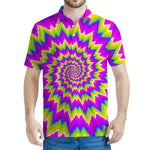 Abstract Spiral Moving Optical Illusion Men's Polo Shirt