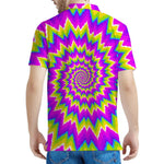 Abstract Spiral Moving Optical Illusion Men's Polo Shirt