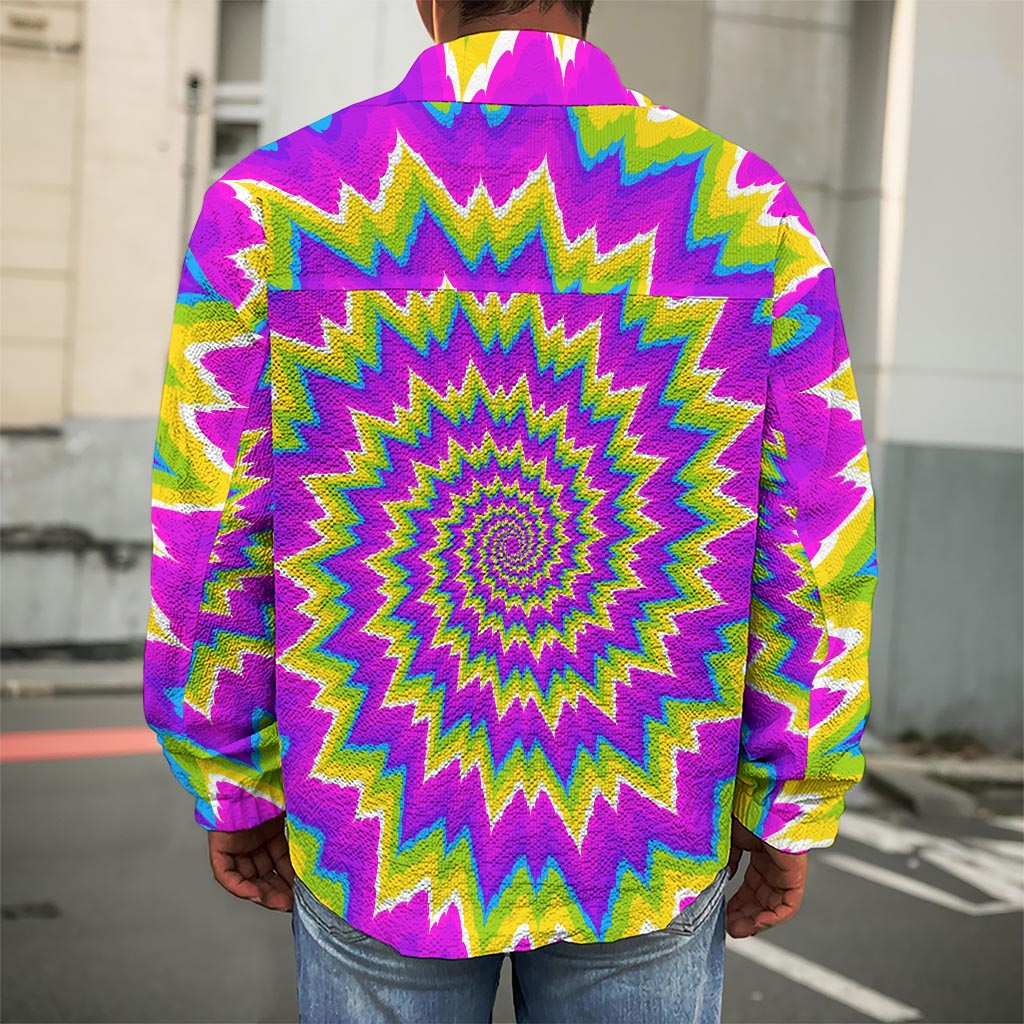 Abstract Spiral Moving Optical Illusion Men's Shirt Jacket
