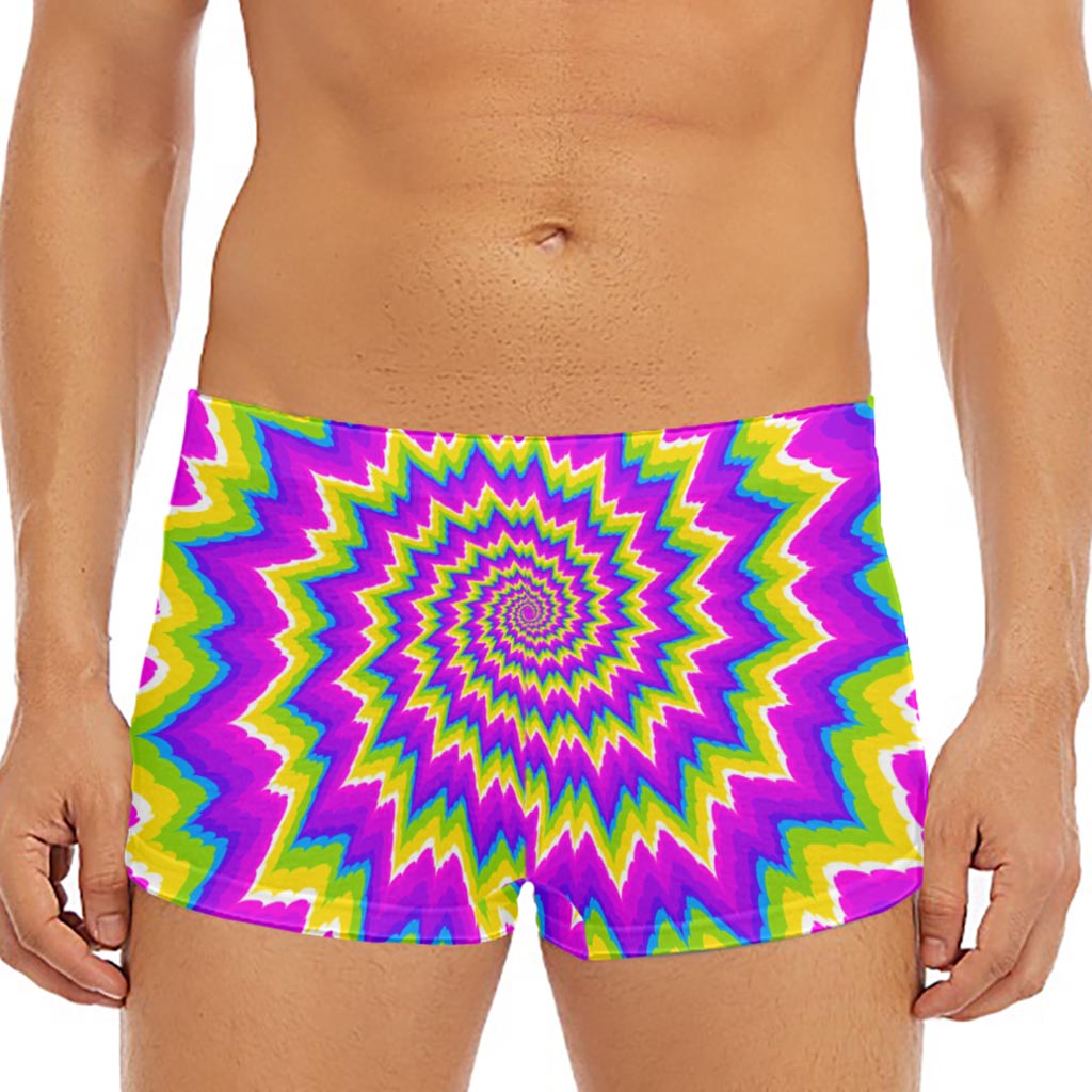 Abstract Spiral Moving Optical Illusion Men's Short Boxer Briefs