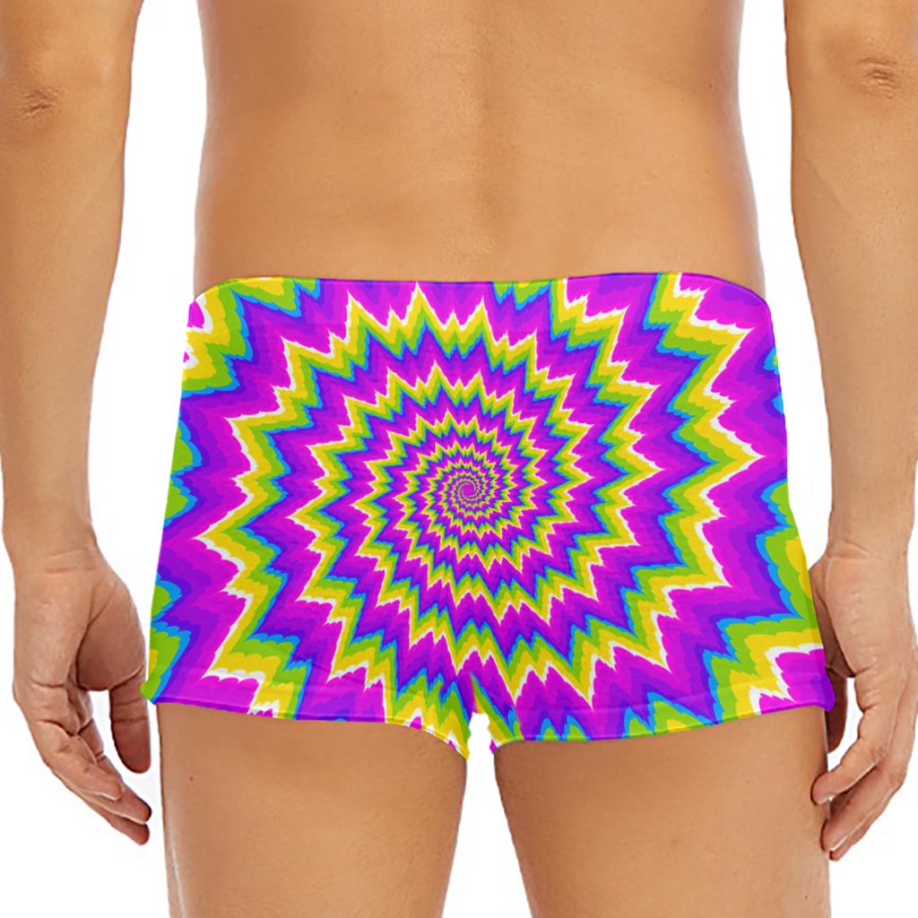 Abstract Spiral Moving Optical Illusion Men's Short Boxer Briefs