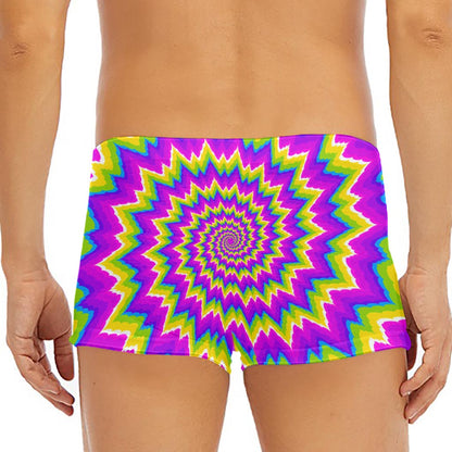 Abstract Spiral Moving Optical Illusion Men's Short Boxer Briefs