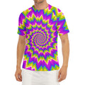 Abstract Spiral Moving Optical Illusion Men's Short Sleeve Rash Guard
