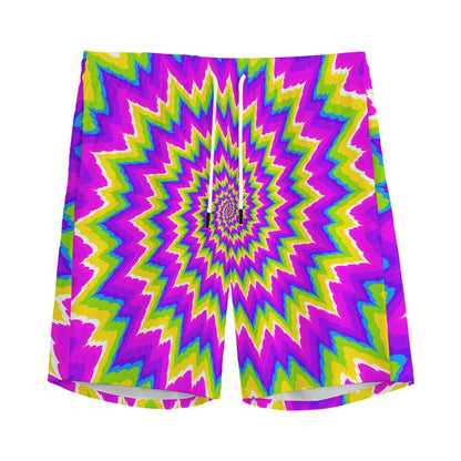 Abstract Spiral Moving Optical Illusion Men's Sports Shorts