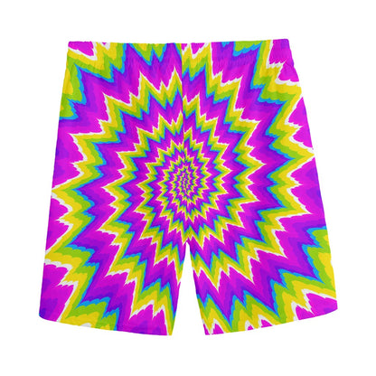 Abstract Spiral Moving Optical Illusion Men's Sports Shorts