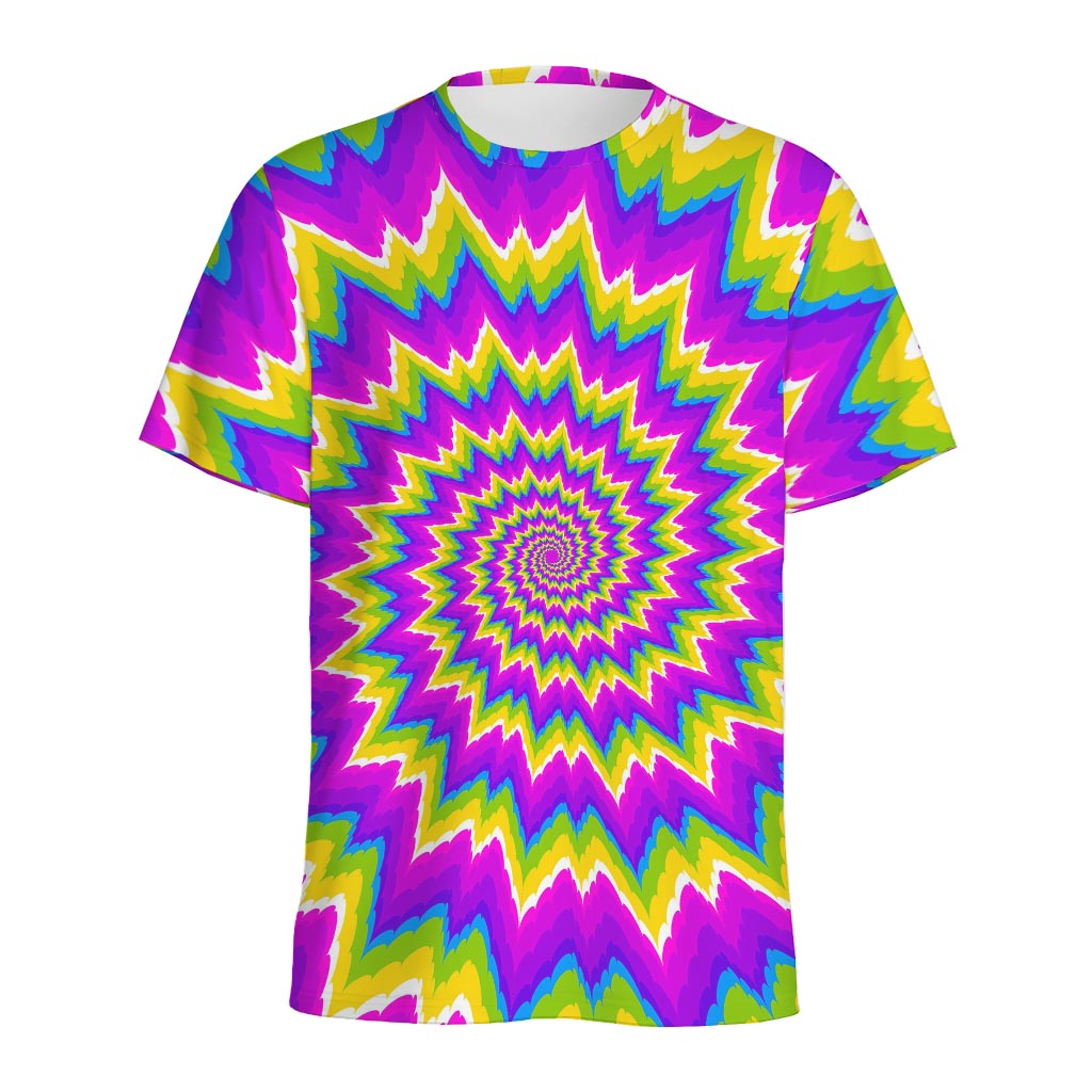 Abstract Spiral Moving Optical Illusion Men's Sports T-Shirt