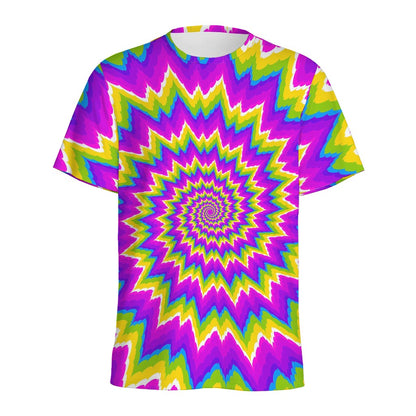 Abstract Spiral Moving Optical Illusion Men's Sports T-Shirt
