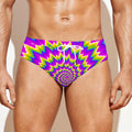 Abstract Spiral Moving Optical Illusion Men's Swim Briefs
