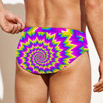 Abstract Spiral Moving Optical Illusion Men's Swim Briefs