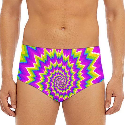 Abstract Spiral Moving Optical Illusion Men's Triangle Swim Briefs