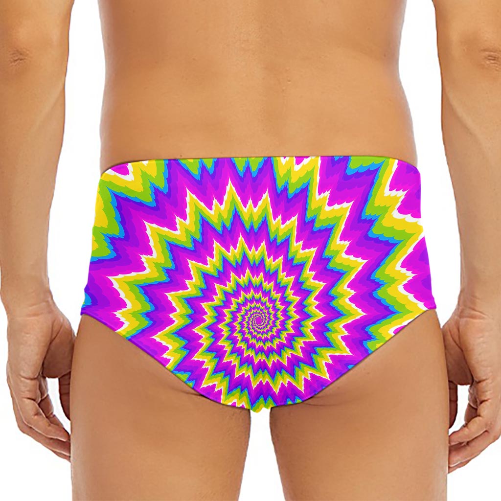 Abstract Spiral Moving Optical Illusion Men's Triangle Swim Briefs