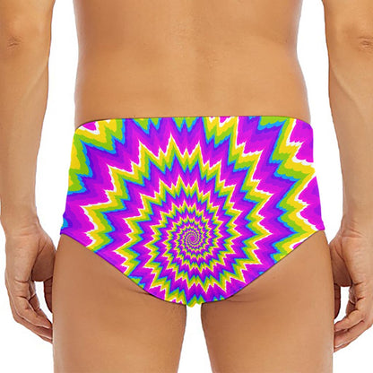 Abstract Spiral Moving Optical Illusion Men's Triangle Swim Briefs