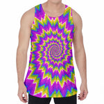 Abstract Spiral Moving Optical Illusion Men's Velvet Tank Top