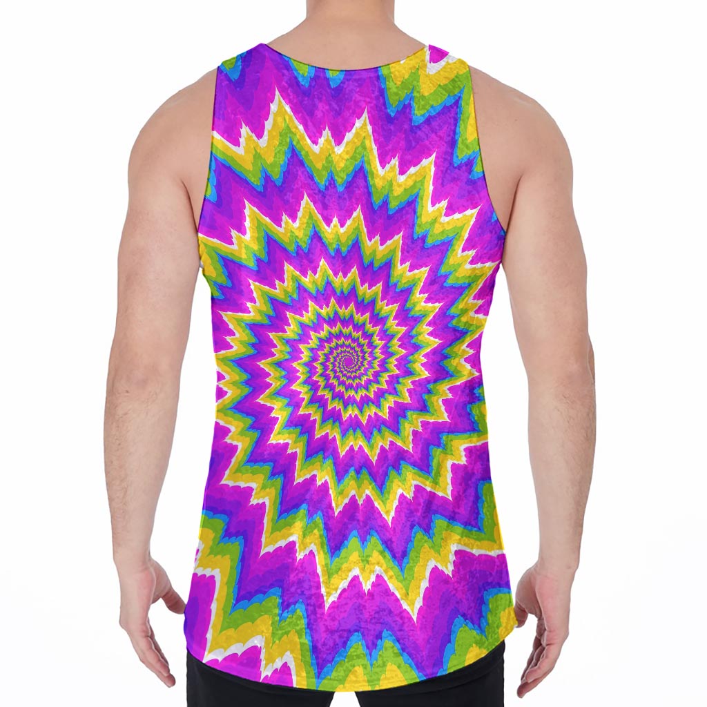 Abstract Spiral Moving Optical Illusion Men's Velvet Tank Top