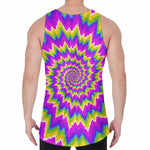 Abstract Spiral Moving Optical Illusion Men's Velvet Tank Top