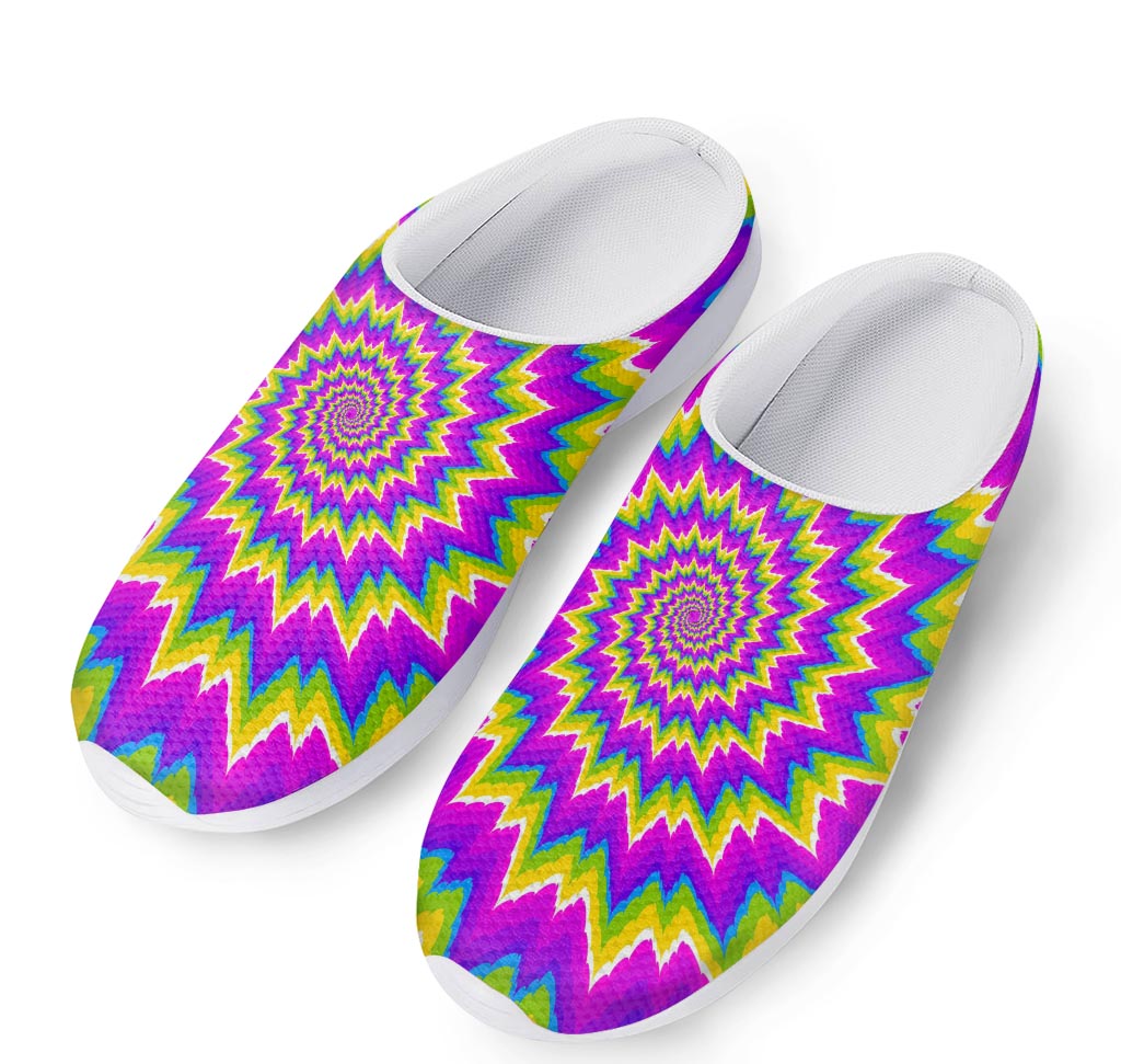 Abstract Spiral Moving Optical Illusion Mesh Casual Shoes