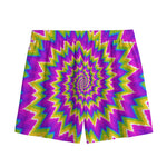 Abstract Spiral Moving Optical Illusion Mesh Shorts