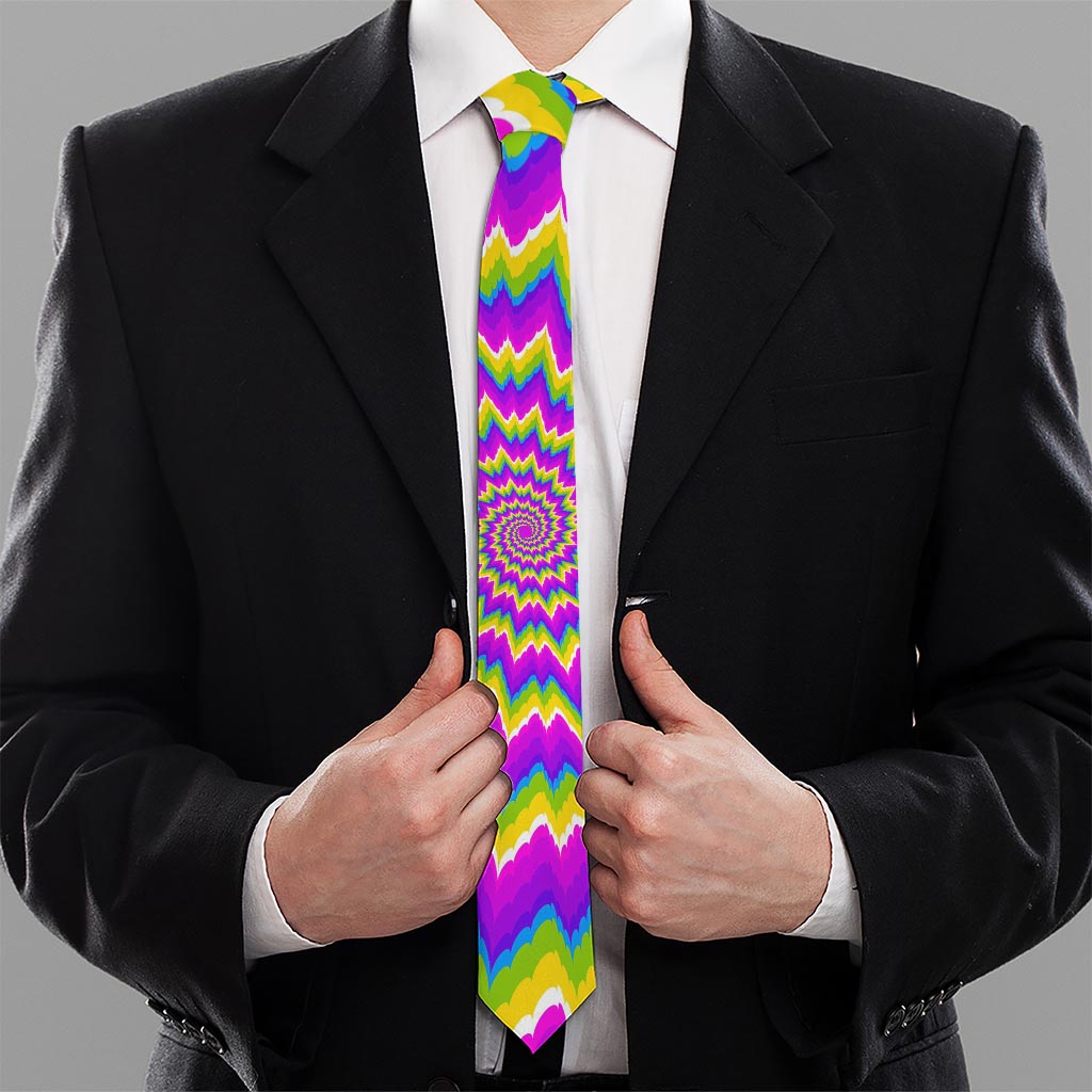 Abstract Spiral Moving Optical Illusion Necktie