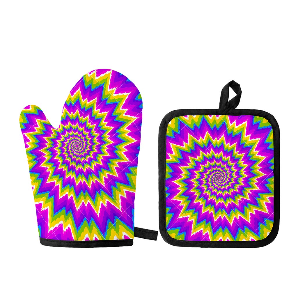 Abstract Spiral Moving Optical Illusion Oven Mitt And Pot Holder Set