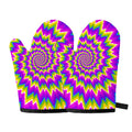 Abstract Spiral Moving Optical Illusion Oven Mitts