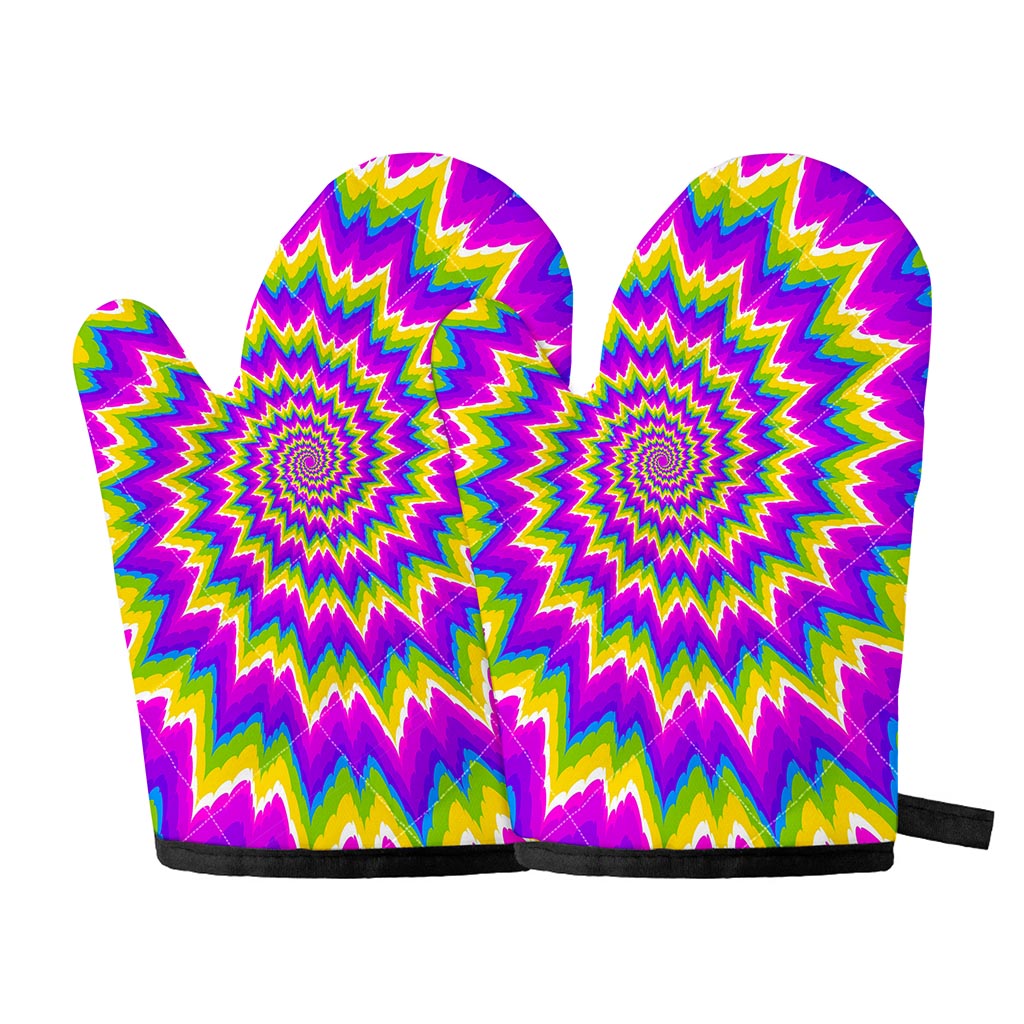 Abstract Spiral Moving Optical Illusion Oven Mitts