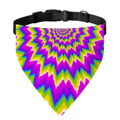 Abstract Spiral Moving Optical Illusion Over The Collar Dog Bandana