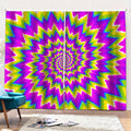Abstract Spiral Moving Optical Illusion Pencil Pleat Curtains