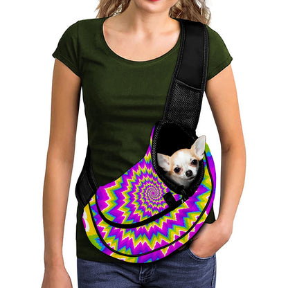Abstract Spiral Moving Optical Illusion Pet Sling Carrier