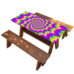 Abstract Spiral Moving Optical Illusion Picnic Table Cover
