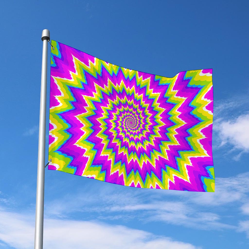 Abstract Spiral Moving Optical Illusion Polyester Flag